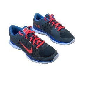 Nike Flex Trainer 3 Running Shoes Womens Size 7 Gray Blue Sneakers 580374